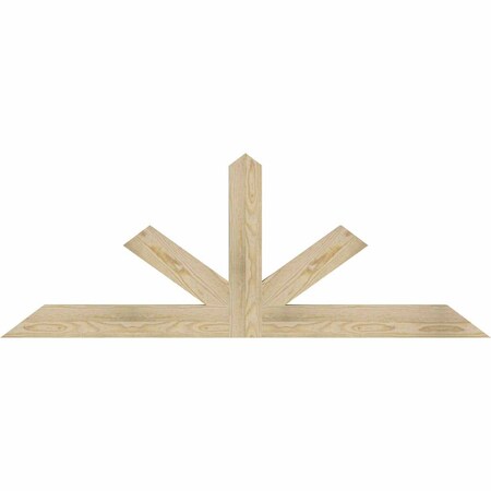 Ekena Millwork Saratoga Rough Sawn Timber Gable Bracket, Douglas Fir, 60"W x 22"H x 2"D x 4"F, 9/12 Pitch GBW060X22X0204SAR00RDF